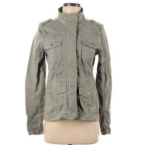 Kensie Jeans Womens Army Military Style Utility Soft Denim Jacket Sz.L